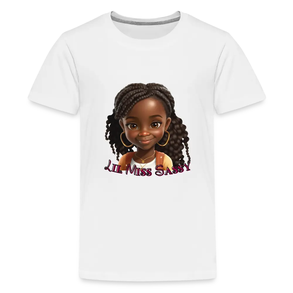 Little Miss Sassy Tee - white