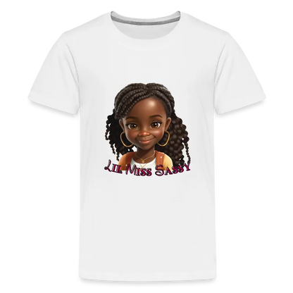 Little Miss Sassy Tee - white