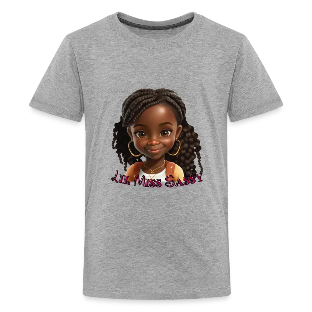 Little Miss Sassy Tee - heather gray