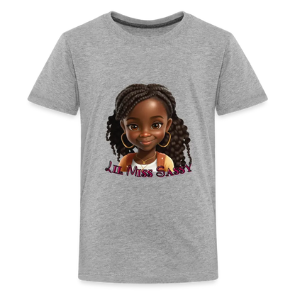 Little Miss Sassy Tee - heather gray