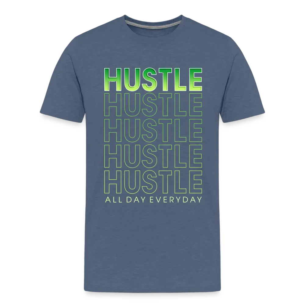 Hustle All Day - heather blue