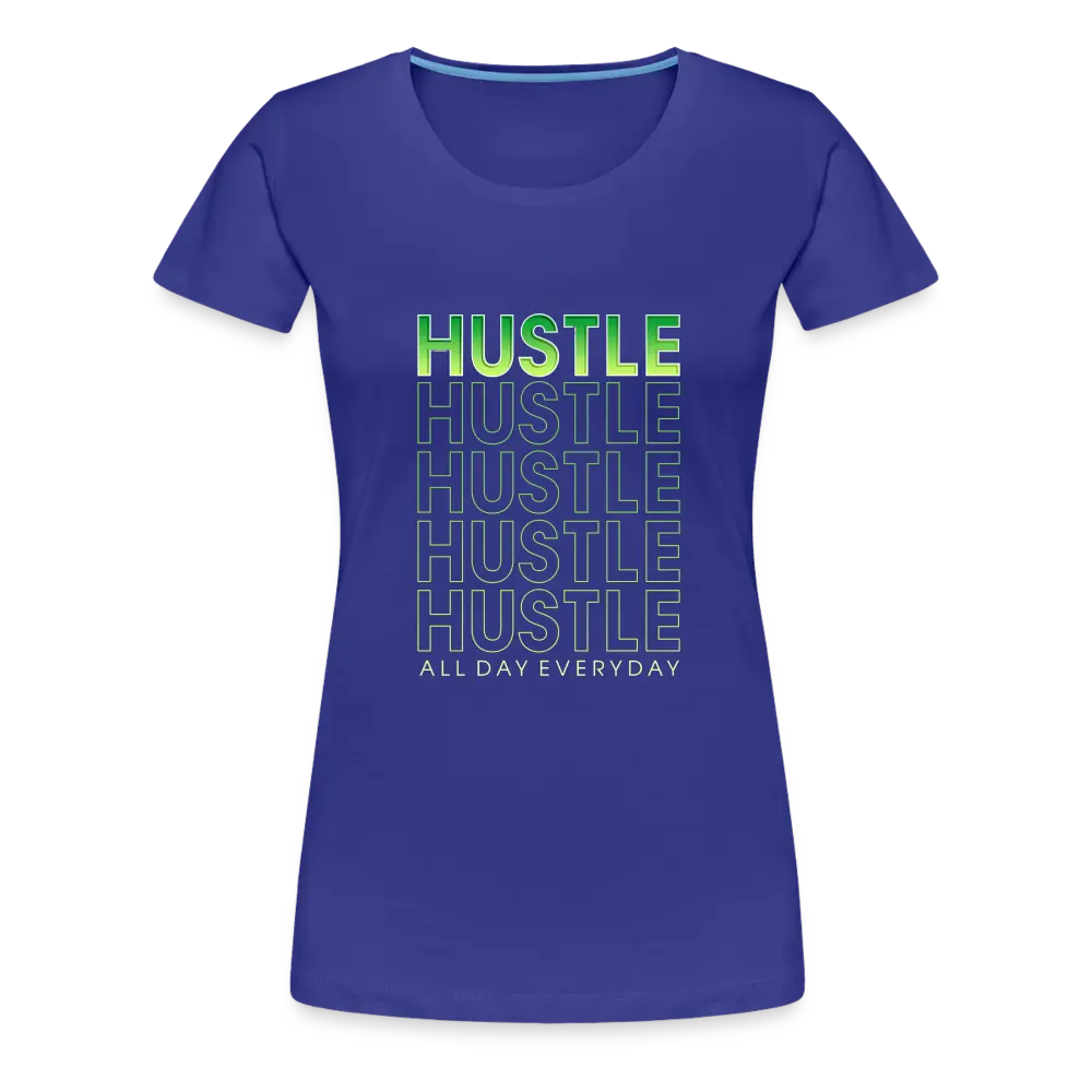 Ladies Hustle All Day Tee - royal blue