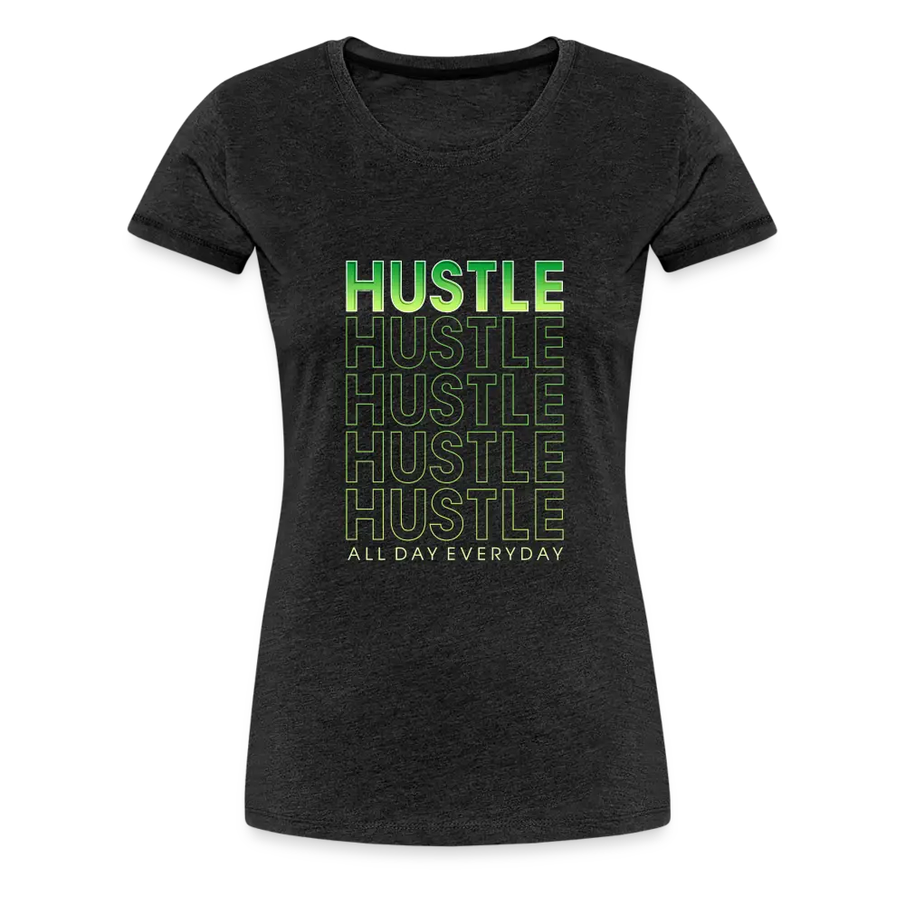 Ladies Hustle All Day Tee - charcoal grey