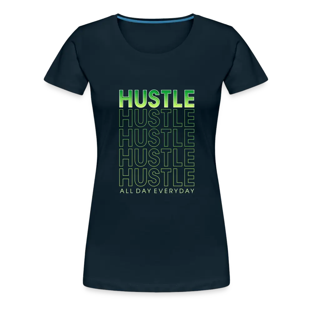 Ladies Hustle All Day Tee - deep navy