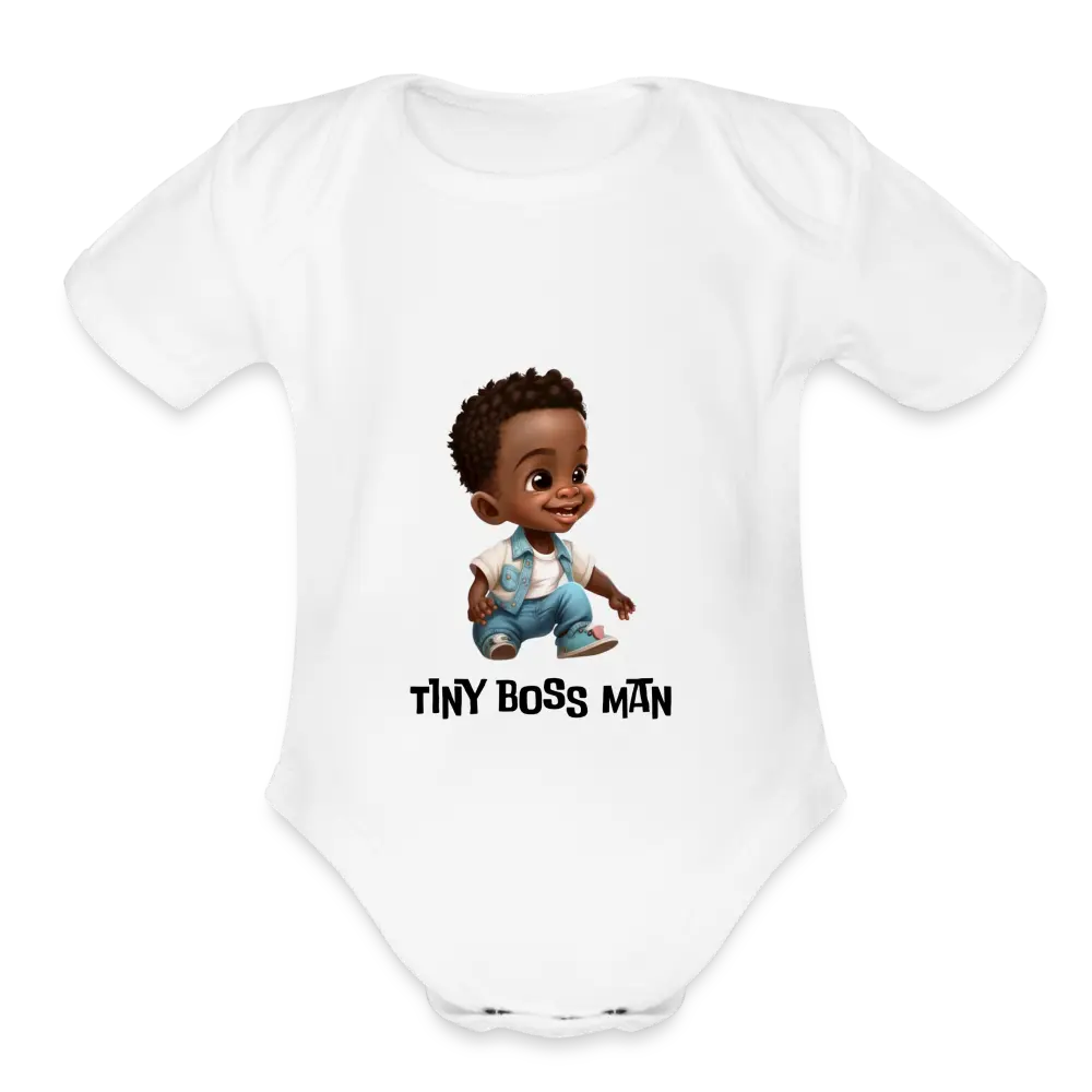 Tiny Boss Man Onesie - white