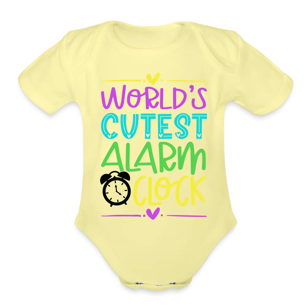 Cutest Alarm Onesie (Princess) - washed yellow