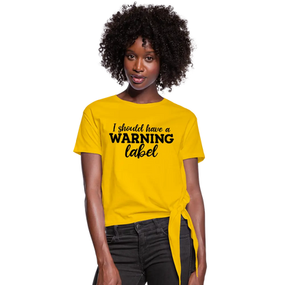 I Should Have A warning Tee - sun yellow